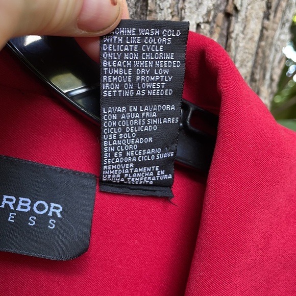 Sag Harbor Red Long Sleeveless V-Neck Dress Collar Plus 14 - Picture 6 of 14